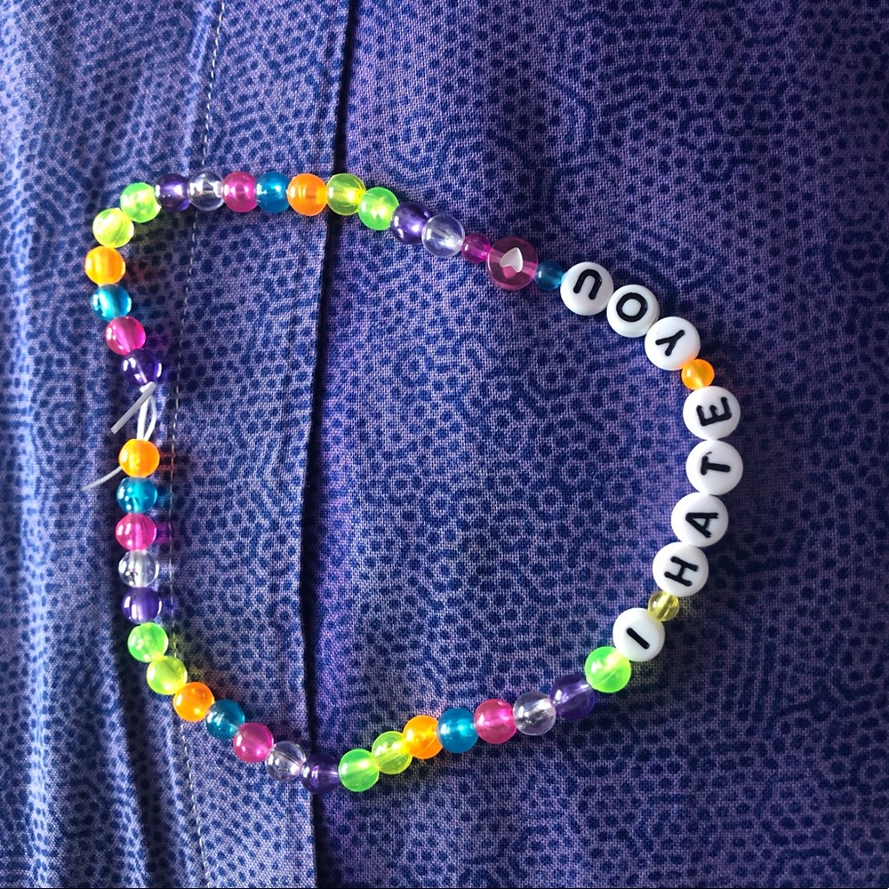 Custom made “I•Hate•You•💟” kidcore chocker